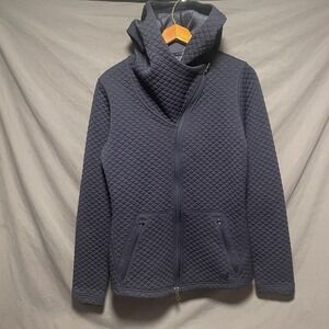 New Balance Sweater Women Size M Blue Textured Quilted Full Zip Dual ZipperNew